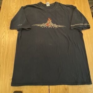 Vintage Kilauea VOLCANO Hawaiian Islands Active shirt Tribal 2XL Black